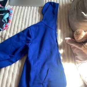 blue zip-up hoodie